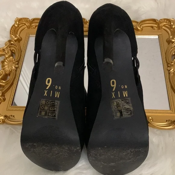 Mix No 6 - Black Suede Boot - 5 inch heel - Open Toe - Picture 6 of 9